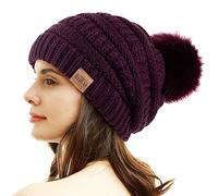 REDESS Cappello Invernale da Donna con Pom Pom Beanie Caldo Foderato in Pile Spesso Slouchy Snow Knit Chunky Baggy Skull Berretto da Sci