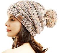 REDESS Cappello Invernale da Donna con Pom Pom Beanie Caldo Foderato in Pile Spesso Slouchy Snow Knit Chunky Baggy Skull Berretto da Sci