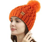 REDESS Cappello Invernale da Donna con Pompon con Pompon Cappelli Caldi Foderati in Pile, Berretto Incrociato in Maglia di Neve Spessa e Morbida per Le Signore