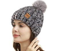 REDESS Cappello Invernale da Donna con Pompon con Pompon Cappelli Caldi Foderati in Pile, Berretto Incrociato in Maglia di Neve Spessa e Morbida per Le Signore