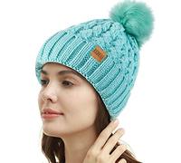 REDESS Cappello Invernale da Donna con Pompon con Pompon Cappelli Caldi Foderati in Pile, Berretto Incrociato in Maglia di Neve Spessa e Morbida per Le Signore