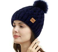 REDESS Cappello Invernale da Donna con Pompon con Pompon Cappelli Caldi Foderati in Pile, Berretto Incrociato in Maglia di Neve Spessa e Morbida per Le Signore