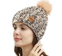 REDESS Cappello Invernale da Donna con Pompon con Pompon Cappelli Caldi Foderati in Pile, Berretto Incrociato in Maglia di Neve Spessa e Morbida per Le Signore