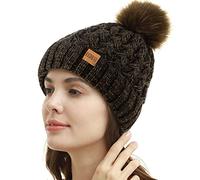 REDESS Cappello Invernale da Donna con Pompon con Pompon Cappelli Caldi Foderati in Pile, Berretto Incrociato in Maglia di Neve Spessa e Morbida per Le Signore
