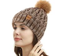 REDESS Cappello Invernale da Donna con Pompon con Pompon Cappelli Caldi Foderati in Pile, Berretto Incrociato in Maglia di Neve Spessa e Morbida per Le Signore