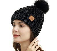 REDESS Cappello Invernale da Donna con Pompon con Pompon Cappelli Caldi Foderati in Pile, Berretto Incrociato in Maglia di Neve Spessa e Morbida per Le Signore