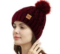 REDESS Cappello Invernale da Donna con Pompon con Pompon Cappelli Caldi Foderati in Pile, Berretto Incrociato in Maglia di Neve Spessa e Morbida per Le Signore