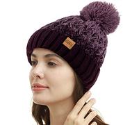 REDESS Cappello Invernale da Donna con Pompon con Pompon Cappelli Caldi Foderati in Pile, Berretto Incrociato in Maglia di Neve Spessa e Morbida per Le Signore