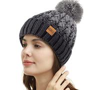 REDESS Cappello Invernale da Donna con Pompon con Pompon Cappelli Caldi Foderati in Pile, Berretto Incrociato in Maglia di Neve Spessa e Morbida per Le Signore
