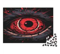 RedEyeArt-GothicHorrorStyle 1000Pc Recycled Paper Puzzle Red Eye with Black Veins for Adults 14-99 Years Home Decor & Gift 70x50cm/1000pcs
