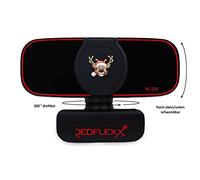 Redflexx REDCAM RC-220 - Christmas Edition, Full HD-Webcam mit integrierten Mikrofon und austauschbarer Blende