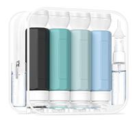 Redfly 17 bottiglie da viaggio per articoli da toeletta, contenitori da viaggio in silicone approvati dalla TSA, contenitori per articoli da toeletta a prova di perdite, per shampoo, balsamo, lozioni