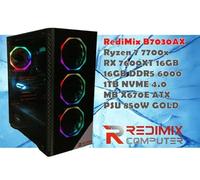 RediMix B7030AX - Gaming ATX- RYZEN 7 7700X- X670E- RX 7600XT 16GB- 16GB DDR5 6000MHZ- 1TB SSD NVME 4.0-850W Gold