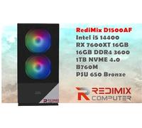 Redimix Computer D1500AF - Gaming M-ATX- Intel i5 14400- B760M- RX 7600XT 16GB- 16GB DDR4 3600MHZ- 1TB SSD NVME 4.0-650W Bronze