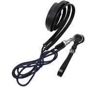 Redini di ritorno in cuoio italiano con corda blu e fibbie inox Gold