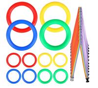 Redini Primi Passi per Bambini 12 Pezzi, Corda da Passeggio | Asilo e Scuola Dell’infanzia, Maniglia a Forma di Cerchio, Cinturino Colorato e Plastica