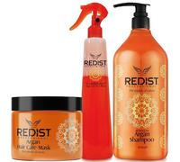 Redist Argan Oil Set per la cura dei capelli - Shampoo 500 ml + maschera per capelli 475 ml + balsamo a 2 fasi 400 ml | Umidità, riparazione e lucentezza | Per capelli secchi e danneggiati