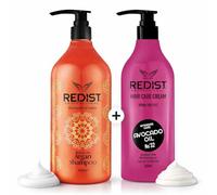 Redist Argan Shampoo 500 ml e crema per capelli Avocado 500 ml - Set idratante per la cura dei capelli - Anti crespo, riparazione e lucentezza - per capelli secchi e danneggiati