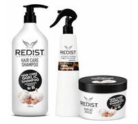 Redist Set per la cura dei capelli all'aglio - Shampoo 1000 ml + maschera per capelli 475 ml + balsamo a 2 fasi 400 ml Milk&Honey | Anti-perdita di capelli e formula rinforzante | Per capelli secchi e