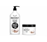 Redist Shampoo professionale anti-capelli con garlic 1000 ml + maschera per capelli 475 ml | Rigore e Nourishes | Prevents Hair Loss | Per capelli secchi, fragili o danneggiati | Ingredienti naturali