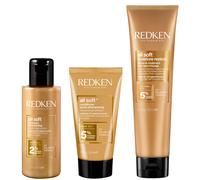 Redken All Soft Shampoo 75ml, Conditioner 30ml and Leave-in Treatment 150ml Bundle for Dry and Brittle Hair