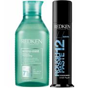 Redken Amino Mint for Oily Scalps and Hair Styling Texture Paste Bundle