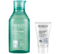 Redken Amino Mint Scalp Cleansing for Greasy Hair Shampoo and Acidic Bonding Concentrate Conditioner Bundle