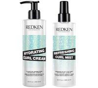 Redken Hydrating Curl Defining Cream and Refreshing Curl Hair Mist Bundle for Curly and Coily Hair