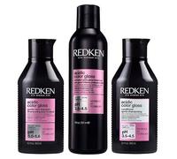 Redken Pack Acidic Color Gloss Shampoo senza solfati 300 ml, balsamo acido per la lucentezza del colore 300 ml e trattamento lucido per vetro attivo 237 ml