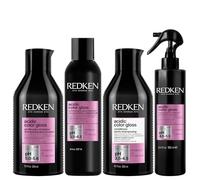 Redken Set per Capelli Colorati: Shampoo 300 ml, Trattamento Gloss 237 ml, Balsamo 300 ml, Trattamento Termoprotettore Senza Risciacquo 190 ml