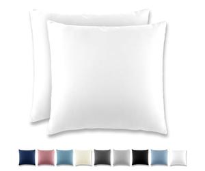 REDKEY Coppia di Federe 65 x 65 cm, Set di 2 Tessuti per Cuscino Letto, con Cerniera Nascosta, 100% Microfibra è morbida e traspirante， Bianco