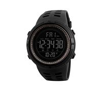 Redlemon Orologio sportivo militare con display digitale, impermeabile, display retroilluminato, con cronometro, allarme, dual time, timer, cinturino regolabile, modello 1251, nero, Unitalla, Sport