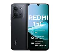 Xiaomi Redmi 15C - Smartphone da 4 + 128GB, Nero Medianoch, Schermo da 6.9" 120Hz, MediaTek Helio G81-Ultr, Fotocamera da 50MP, 6000mAh, Non include caricabatterie