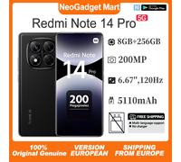 Redmi Note 14 Pro 5G, Smartphone, 8GB+256GB, Display AMOLED CrystalRes da 6,67", Frequenza di aggiornamento 120Hz, MediaTek Dimensity 7300-Ultra, Fotocamera da 200MP, Ricarica Turbo da 45W, Batteria 5
