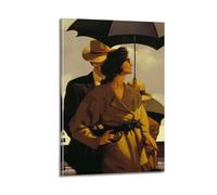 RedMush Jack Vettriano - Poster artistico da parete su tela, decorazione artistica da parete per soggiorno, camera da letto, decorazione con cornice, stile cornice, 20 x 30 cm