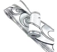 REDODECO Elegante bordo decorativo grigio argento con modanatura adesiva per il soffitto della casa, per bagno, soggiorno, cucina, 10,2 cm x 10 m