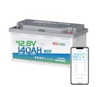 Redodo 12V 140Ah H190 Batteria Litio,Smart Bluetooth LiFePO4 Batteria con Protezione a Bassa Temperatura,40% Aumento della Capacità,BMS 150A per Camper Altezza Sedili 189mm Caravan Van