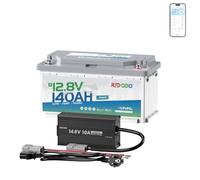 Redodo 12V 140Ah H190 Bluetooth Litio Batterie con 14,6V 10A Caricabatterie LiFePO4 Batteria BMS 150A Monitoraggio in Tempo Rale Perfetta per Camper Imbarcazioni, Barche
