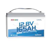 Redodo 12V 165Ah Group 31(1 PACK) Batteria LiFePO4 con Bluetooth 2112Wh Batteria Litio con BMS 165A Protezione Basse Temperature per Camper/Barche/Sistema Solare Off-Grid/Emergenze Domestiche