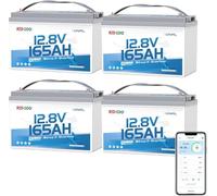 Redodo 12V 165Ah Group31(4 Pezzi) Batteria LiFePO4 con Bluetooth per Camper | BMS 165A, 2112Wh, Basse Temperature, IP65 Impermeabile, 4000 Cicli, Max 4P4S Adatta Anche per Trolling Motor, Sistemi Solari
