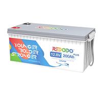 Redodo 12V 200Ah Plus Batteria Litio Batteria LiFePO4 2560W BMS 200A Integrato Oltre 4000 Cicli di Scarica Profonda Durata di Vita di 10 Anni, per Camper Energia Solare Fuori Rete