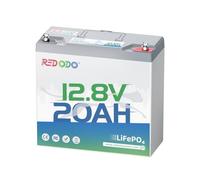 Redodo 12V 20Ah LiFePO4 Batteria, Batteria Litio da 4000+ Cicli Profondi con BMS 20A, 256Wh Energia,Perfetta per Kayak Finshfinder, Pesca su Ghiaccio, Mulinello da Pesca Elettrico, GPS, Campeggio