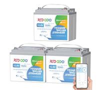 Redodo 12V 50Ah Bluetooth（3 Pack）Batteria Litio,Batterie Lifepo4 per Trolling Motor, Protezione a Bassa Temperatura,Leggera e Portatile, Perfetta per RV,Solare,Barca,Marina,Campeggio