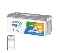Redodo 24V 100Ah Batteria LiFePO4 con Bluetooth 2560Wh Batteria Litio con Bassa Temperatura BMS 100A Aggiornato Fino a 15000 Cicli Profondi per Sistemi Solari Camper Off-Grid e Casa