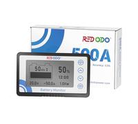 Redodo 500A Batteria Monitor con Shunt, Misuratore di Tensione della Batteria con Intervallo 8V~120V, Cavo Schermato da 20 Piedi, Compatibile con Batterie al Gel, al Piombo e LiFePO4