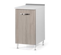 REDÒKASA Base per cucina componibile da 40 cm con anta, realizzata in legno 100% MADE IN ITALY (Bianco con anta Olmo)
