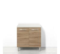 REDÒKASA Base per cucina componibile da 80 cm con 2 ante linea MAKA, realizzata in legno 100% MADE IN ITALY (Noce)