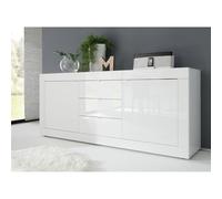 REDÒKASA Madia 2 ante 3 cassetti bianco laccato Linea BASIC L 210 x H 86 x P 43, realizzato in legno 100% MADE IN ITALY, design moderno per cucina, sala da pranzo, soggiorno