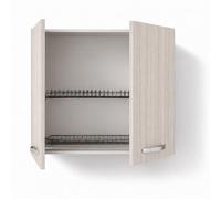 REDÒKASA Pensile Colapiatti per cucina componibile da 80 cm con 2 ante linea MAKA, realizzata in legno 100% MADE IN ITALY (Olmo)