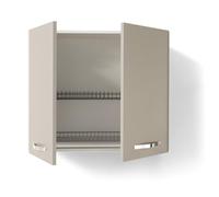 REDÒKASA Pensile Colapiatti per cucina componibile da 80 cm con 2 ante linea MAKA, realizzata in legno 100% MADE IN ITALY (Tortora)